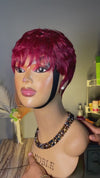 GlamGaze Premium Burgundy Pixie Cut Wig